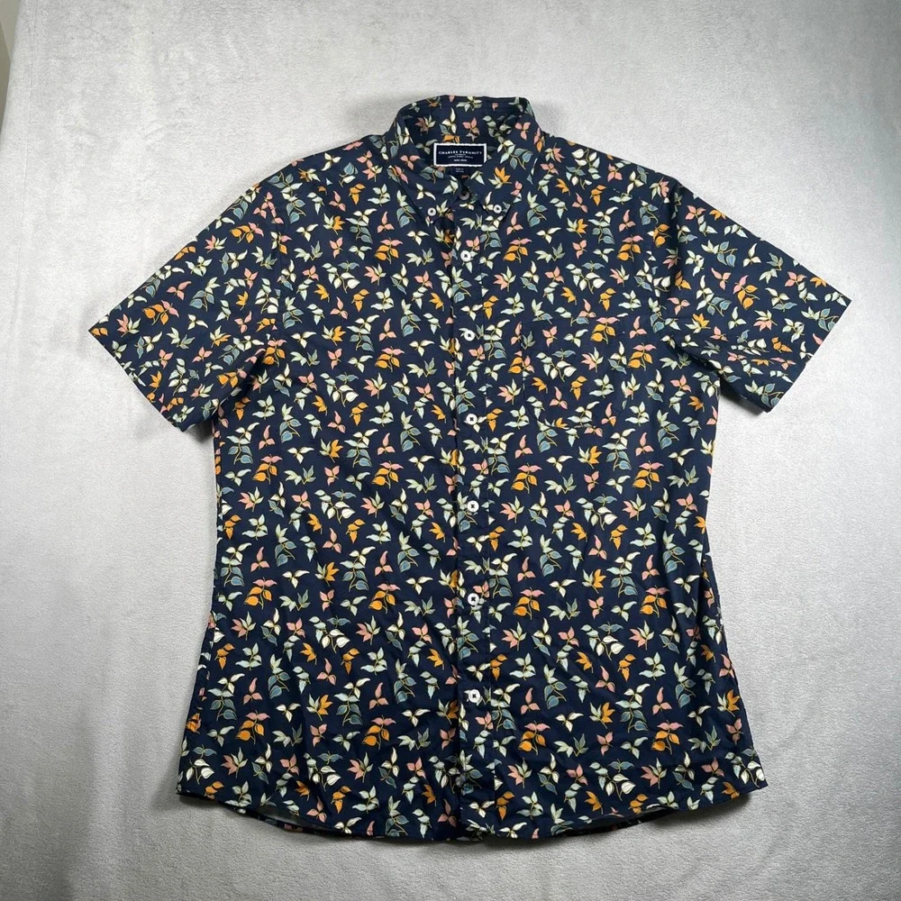 Lot of 2 Charles Tyrwhitt Slim Fit Shirt Men M Non Iron Button Down 100% Cotton - Picture 2 of 16